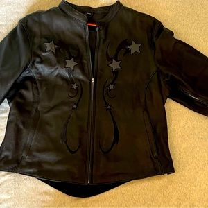 Women’s First Classics Black Leather Jacket, size L, EUC